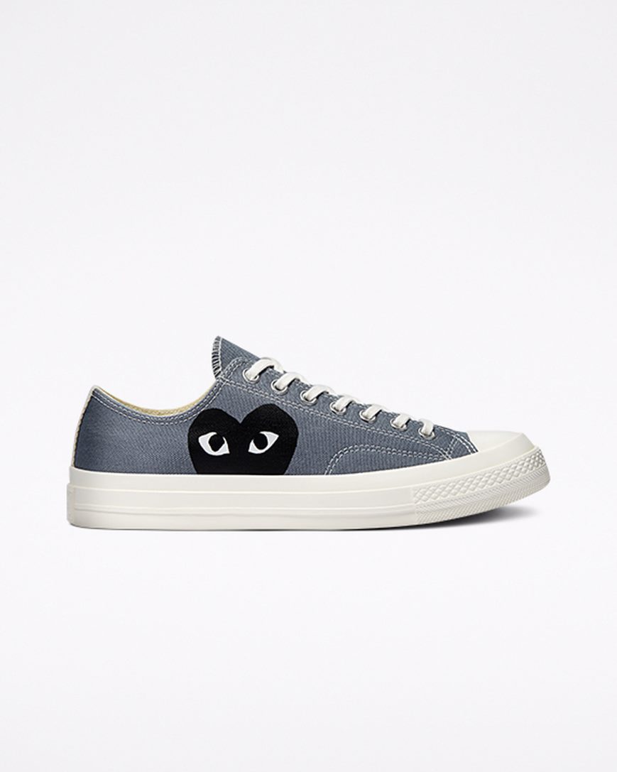 Tenis Converse x Comme des Garçons PLAY Chuck 70 Cano Baixo Feminino Cinzentas Pretas | PT R054019